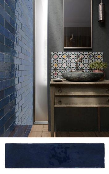 Глазурованная синяя керамическая плитка для ванной комнаты 
