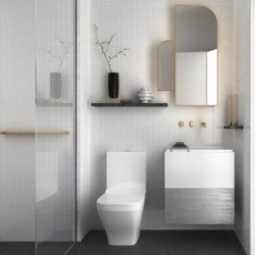 современная бело-серая ванная комната