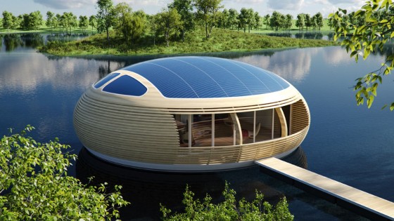 Экологичный и переработанный дизайн плавучего дома