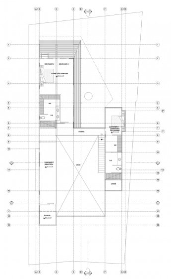 План дома из контейнеров, второй этаж