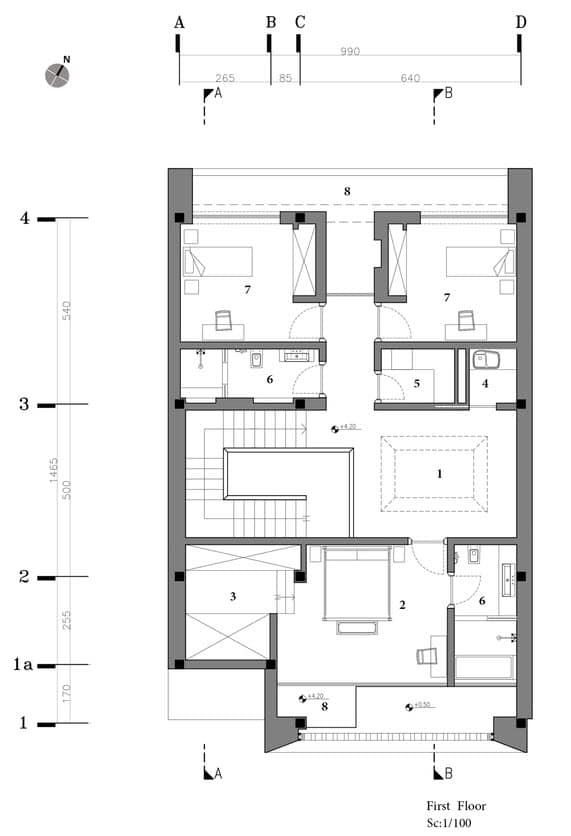 Современный план двухэтажного дома