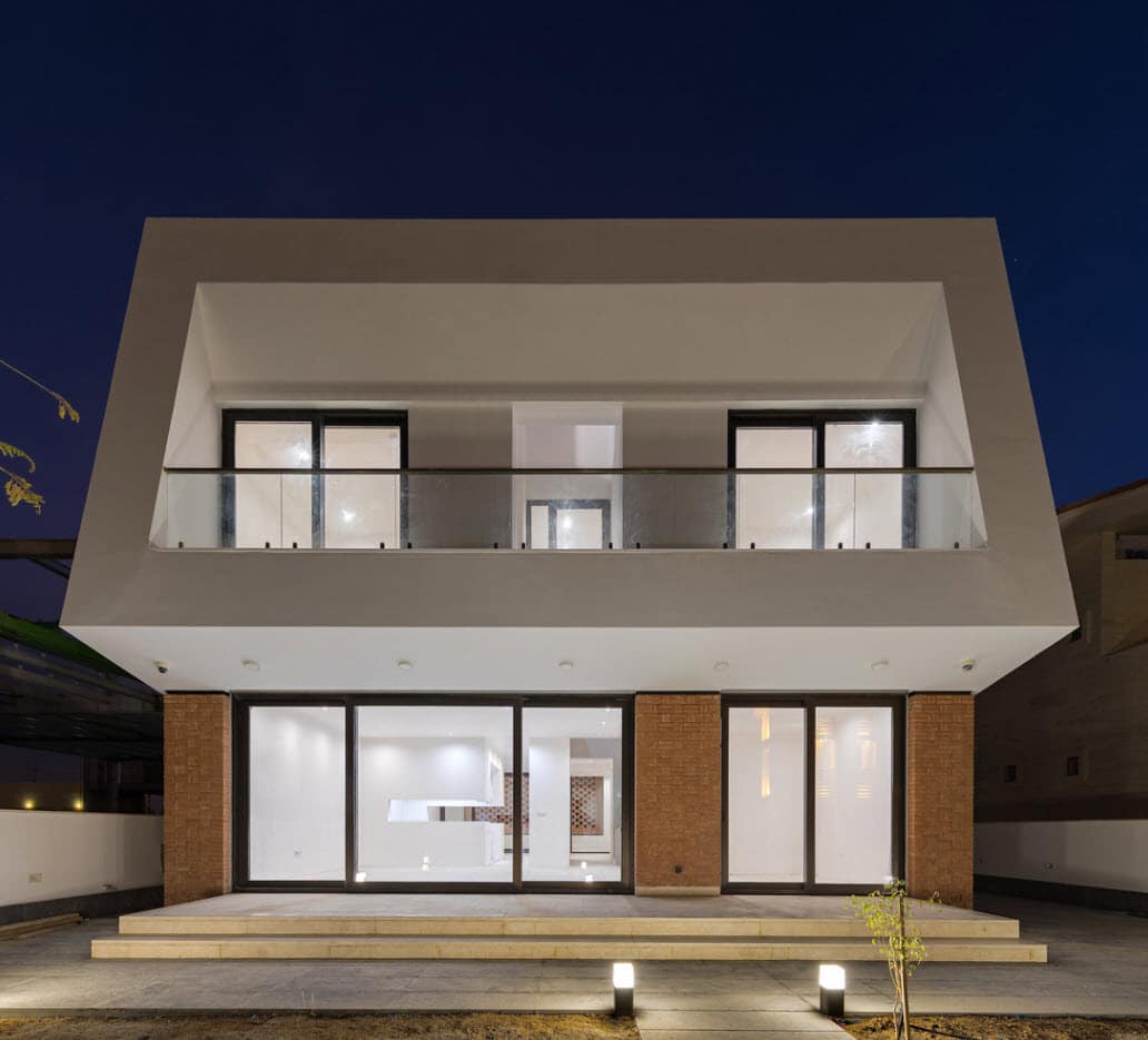 Diseño de fachada casa moderna de dos pisos