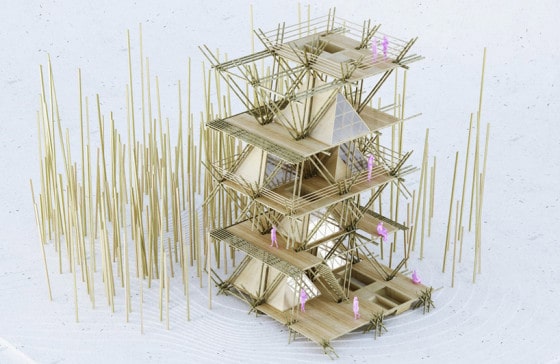 Бамбуковая модель дома