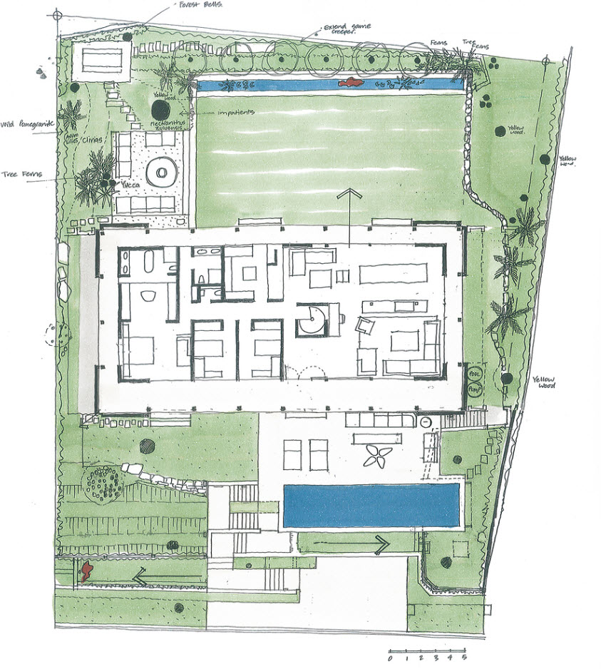 Графический план большого загородного дома