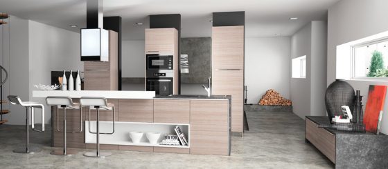 дизайн кухни с деревянной мебелью