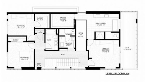 План двухэтажного трехкомнатного дома