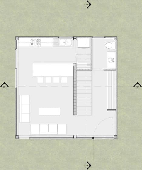 Плоский небольшой дом квадратной формы