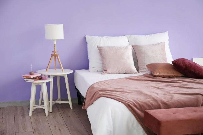 Лавандовая краска для спальни (идеи дизайна и цвета)