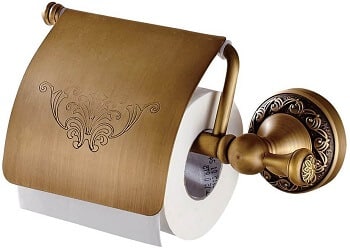 Настенный держатель для туалетной бумаги из старинной латуни с крышкой