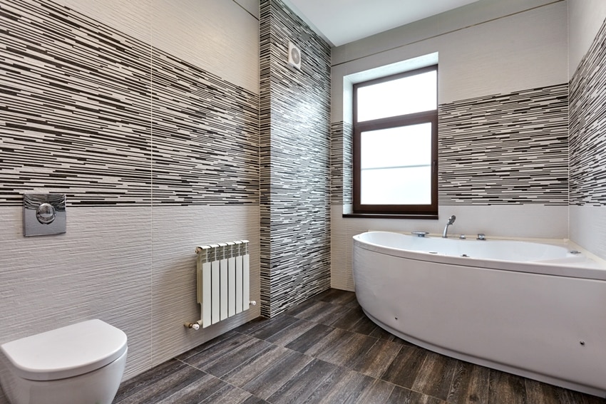 Beautiful fully tiled bathroom interior