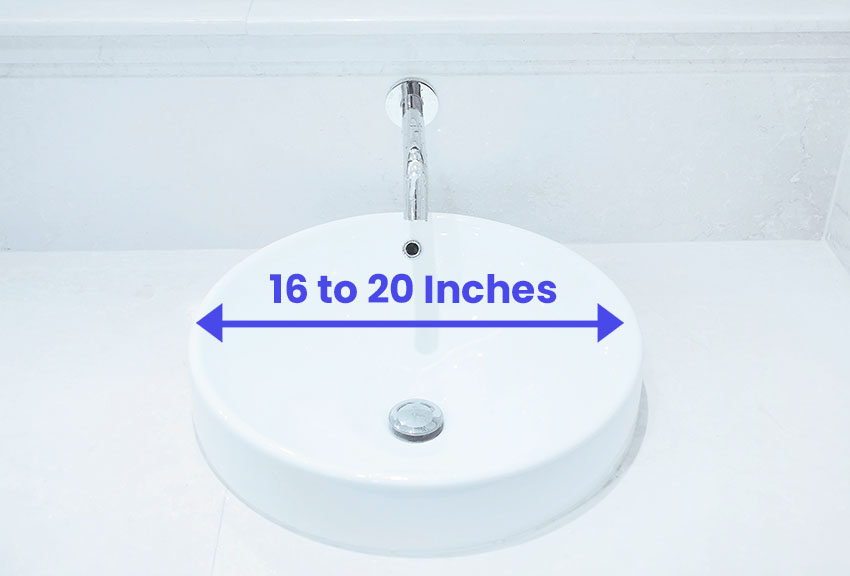 Размер круглой раковины в ванной