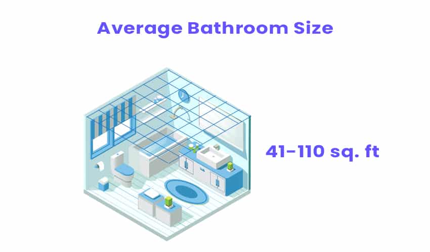 Изометрическая ванная комната с размером