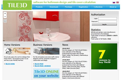 Программное обеспечение Tile3d для плитки в ванной комнате